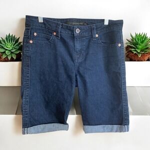 Calvin Klein Jeans Denim Bermuda Shorts Dark Wash Cuffed Hem Size‎ 30